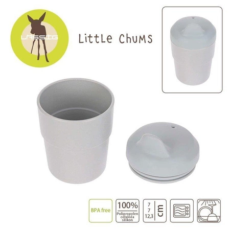 Kubek z silikonową pokrywką z dziubkiem Little Chums Kot