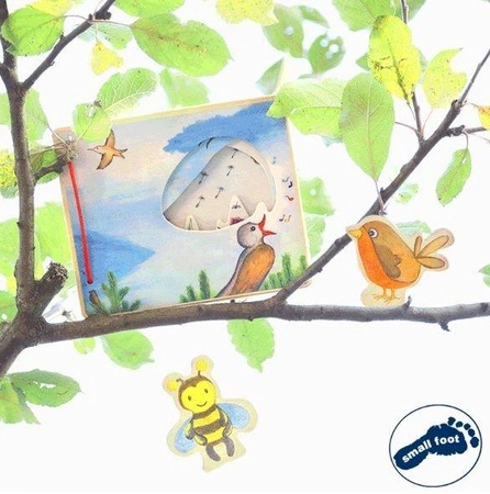Drewniana książka dla dzieci z figurkami Ptaszek i pszczoła 11217-Small Foot Design, zabawki edukacyjne
