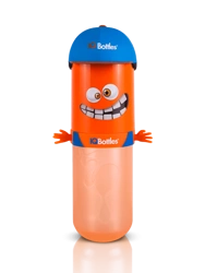 IQBottles, Bidon-butelka 2w1 Orange/Blue cap