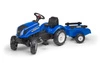 FALK Traktor na Pedały New Holland Duży z Przyczepką + Otwierana Maska od 2 lat