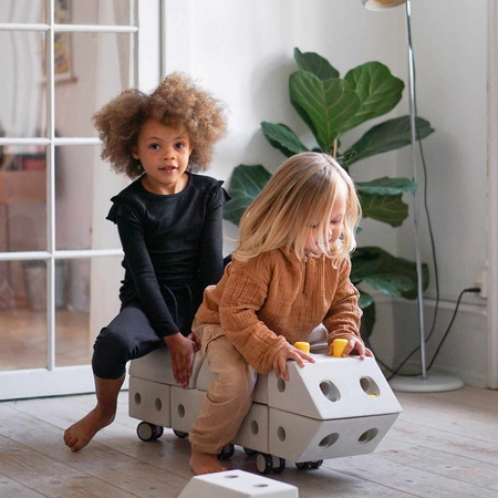 MODU Curiosity kit 4in1 - Kreatywne klocki rozwijające motorykę dużą, żółty