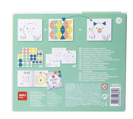 Zestaw z naklejkami geometrycznymi Apli Kids - Zwierzęta