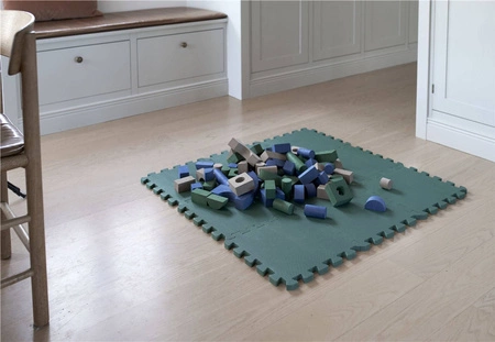 Baby Dan - Soft Blocks - piankowe klocki - niebieski/zielony/cappuccino