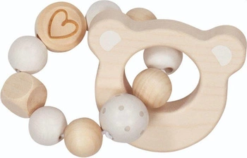 Pierścień dotykowy grzechotka z Misiem 65214-Goki Baby, drewniane zabawki dla niemowlaków