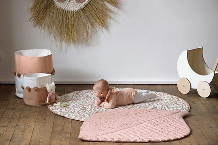 TODDLEKIND Mata do zabawy z bawełny organicznej w kształcie liścia Leaf Mat Sea Shell