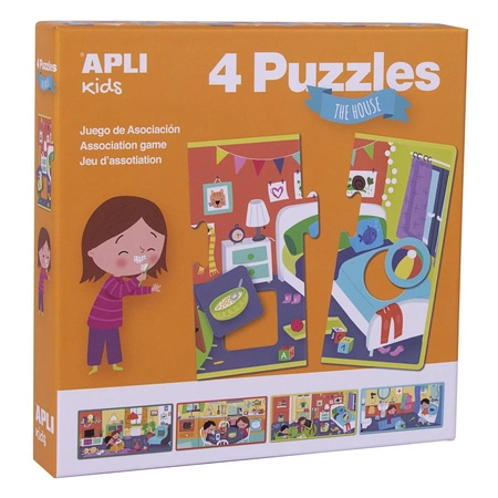 Puzzle 4 układanki Apli Kids - W domu 3+