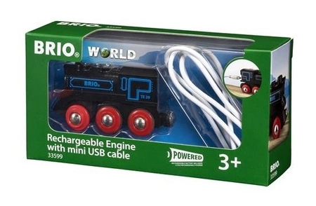 BRIO World Czarna Lokomotywa z Mini USB