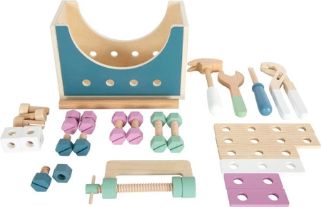 Drewniany zestaw narzędzi w skrzynce z uchwytem Nordic 12213-Small Foot, majsterkowanie i narzędzia do majsterkowania