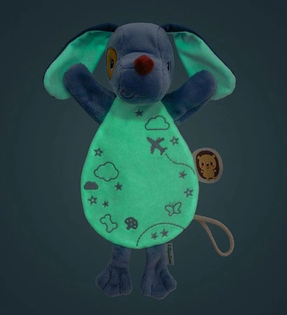 Lilliputiens Przytulanka komforter pacynka świecąca w ciemności Piesek Jules 0 m+