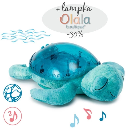 Cloud b® Tranquil Turtle™ Aqua - Lampka nocna z projekcją świetlną - Żółw podwodny niebieski