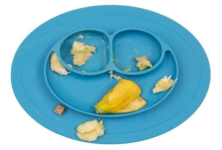 EZPZ Silikonowy talerzyk z podkładką mały 2w1 Mini Mat niebieski