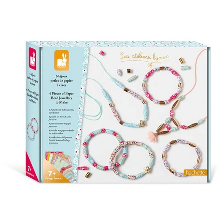 Zestaw kreatywny do tworzenia biżuterii Papierowe koraliki 8+, Janod