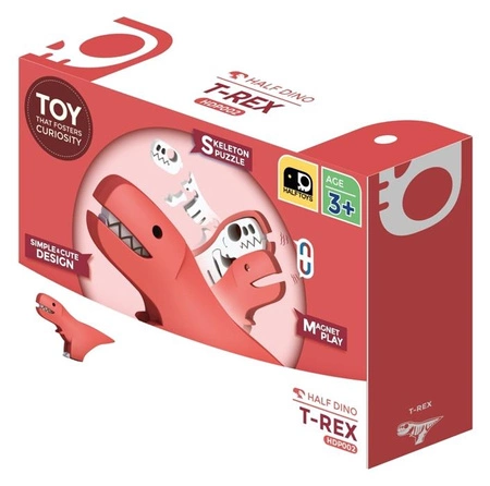 Halftoys Magnetyczny Składany Dinozaur T-Rex z Książeczką