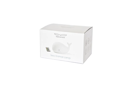 Wieloryb Lampka Silikonowa z Pilotem Biała Rabbit&Friends