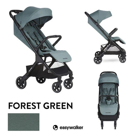Easywalker Jackey Kompaktowy, samoskładający się wózek spacerowy z torbą transportową Forest Green