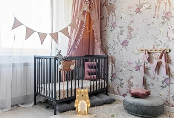 Tapeta Dziecięca WOODLAND GIRLS GRAY Malumi