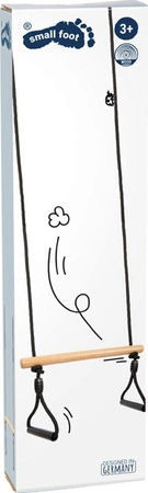 Huśtawka trapez i obręcze gimnastyczne koła Black Line 12409 Small Foot zabawy w plenerze