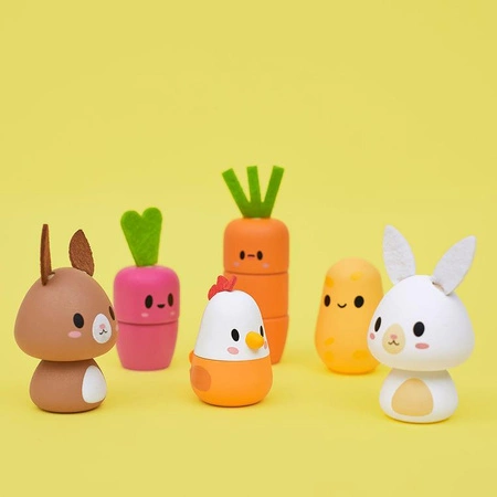 Janod Pociąg z klockami i figurkami do ciągnięcia Farma 12m+