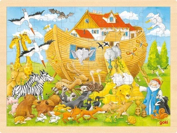 Biblijna Arka Noego, puzzle na podstawce, goki