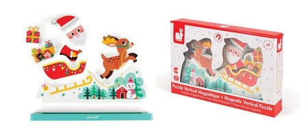 Magnetyczne klocki 3D Sanie Świętego Mikołaja, Janod