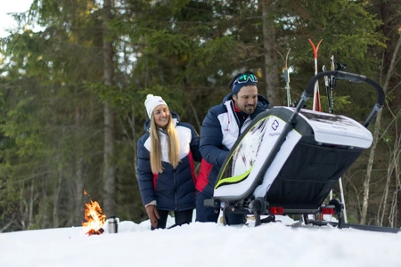 Hamax - Przyczepka rowerowa BREEZE, podwójna - White/green