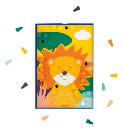 Układanka drewniana mozaika Zwierzątka 3+, Janod