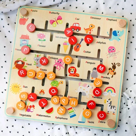 TOOKY TOY Interaktywna Tablica Edukacyjna Sorter Zwierząt i Alfabet