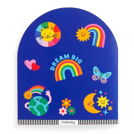 Mudpuppy Zestaw kreatywny z malowanką, wielokolorową kredką i naklejkami Tęczowy świat 6+