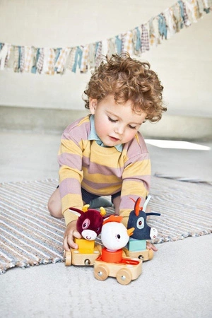 LILLIPUTIENS Zestaw 3 drewnianych pojazdów Farma 12+