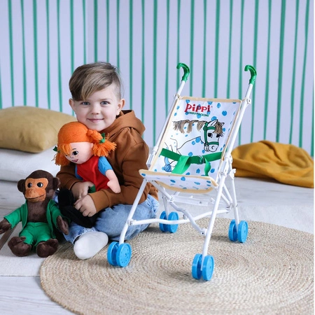 Wózek spacerówka dla Lalki z motywem konika Pippi
