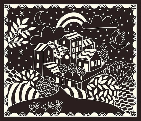 Zestaw kreatywny Do zdrapywania Karty świecące w ciemności Nocny świat 7+, Janod