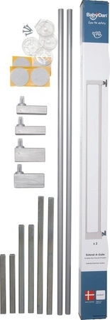 Rozszerzenie bramki Baby Dan AVANTGARDE BUK 14 cm, srebrny