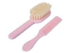 Szczotka i grzebień do włosów dla niemowląt Różowy 0m+ POUPY