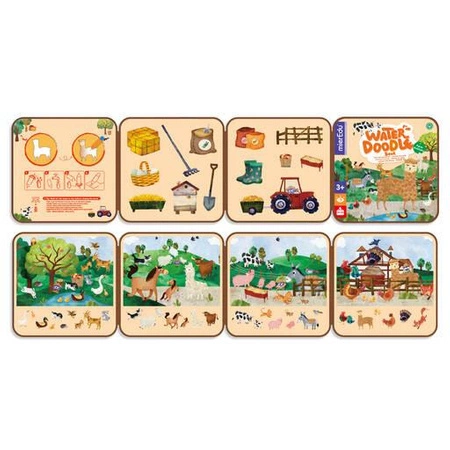 mierEdu Kolorowanka wodna z pędzelkiem - Zwierzęta na farmie ME231D