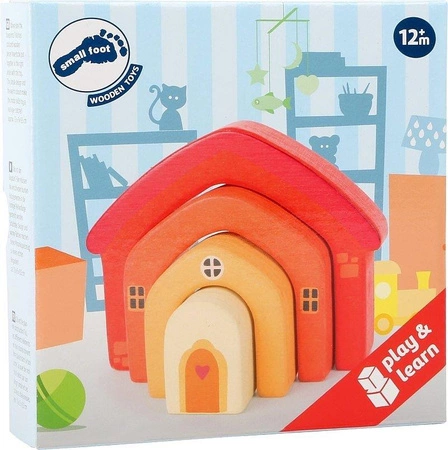 Klocki drewniane Domek z sercem, 10648-Small foot, Zabawki na roczek