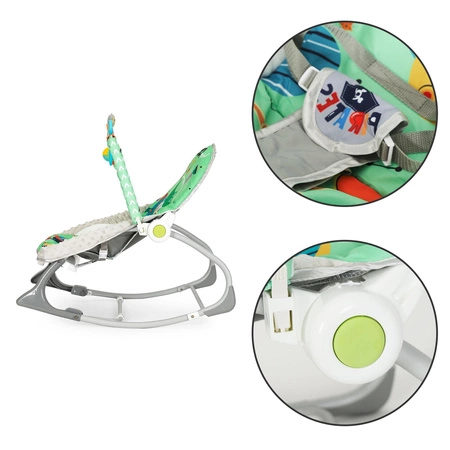 Bujaczek leżaczek 2w1 wibracje dźwięki zabawki regulacja ECOTOYS