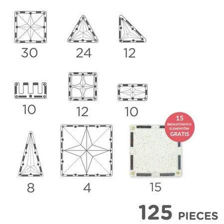 Cleverclixx - Klocki magnetyczne Inventive Pack Intense 110 el. + 15 el. gratis