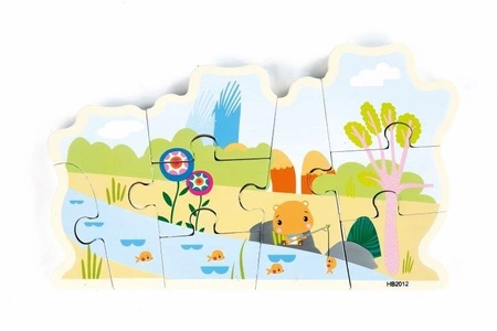 Oops Puzzle Dwustronne Miś 18m+