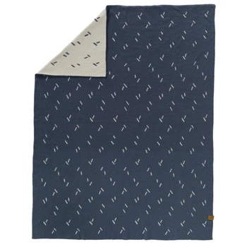 Fresk Letni tkany kocyk z bawełny organicznej 80 x 100 cm Kreski