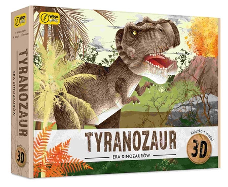 Książka i puzzle 3D era diznozaurów Tyranozaur