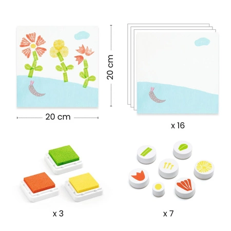 Zestaw art. malowanie stempelkami KWIATY DJ09950