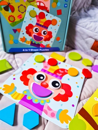 TOOKY TOY Puzzle 4 w 1 Układanka Klocki Mntessori