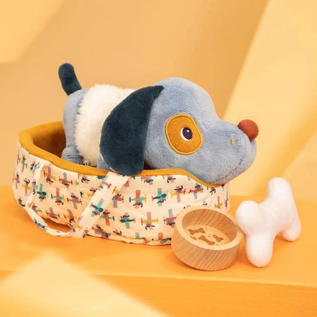 Lilliputiens Przytulanka piesek z koszyczkiem i akcesoriami Piesek Jules 12 m+