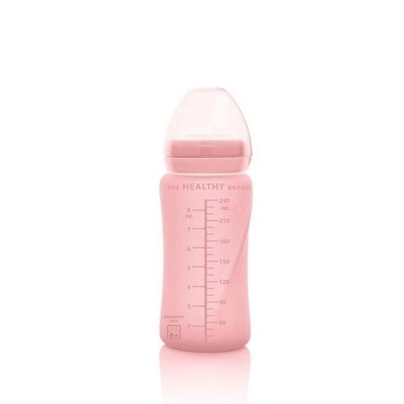 Szklany bidon ze słomką 240 ml, różowy, Everyday Baby