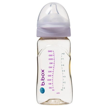 Butelka ze smoczkiem do karmienia niemowląt wykonana z PPSU, 240 ml, piwonia, b.box