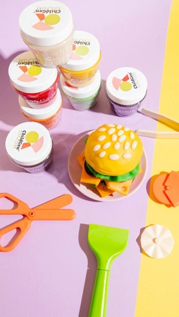 ChildGen, Naturalna ciastolina w słoiczkach - zestaw 6 kolorów