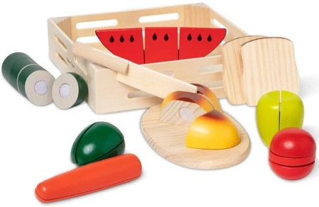 Cutting Food drewniana żywność do krojenia 10487-Melissa & Doug, zabawy w kuchnie dla dzieci