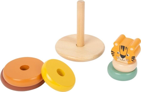 Wieża układanka na paliku Safari Tygrys 11706-Small Foot, zabawki motoryczne