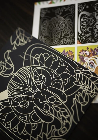 Zestaw kreatywny Do zdrapywania Zwierzęta świata 5+, Janod