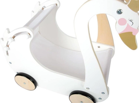 Wózek dla lalek Łabędź 12283-Small Foot, drewniane wózki dla lalek